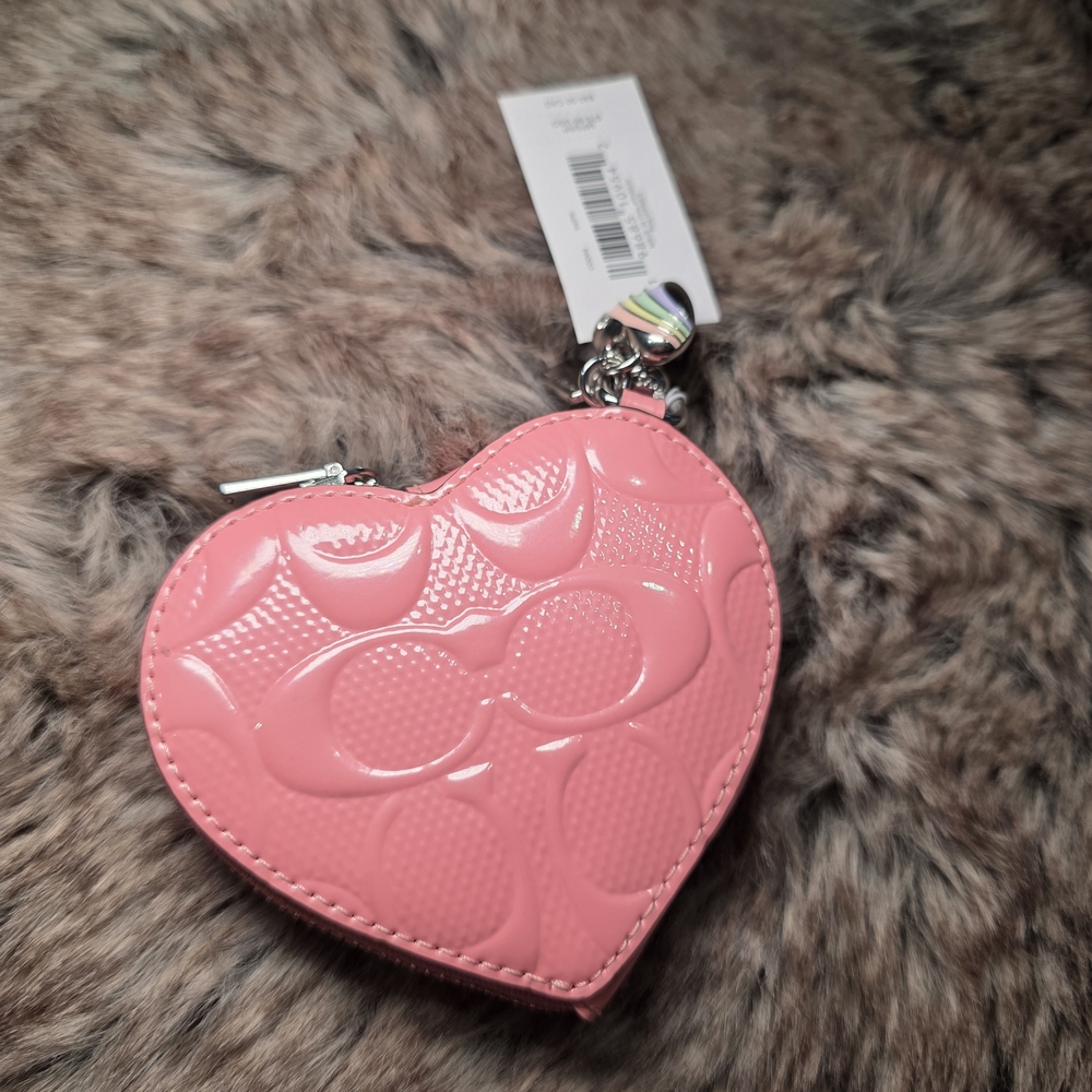 Coach Pink Heart-Shaped Coin Purse
